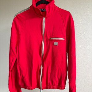 Acne Studios Red Track Jacket with Silver Trim – Size S – Made in Portugal